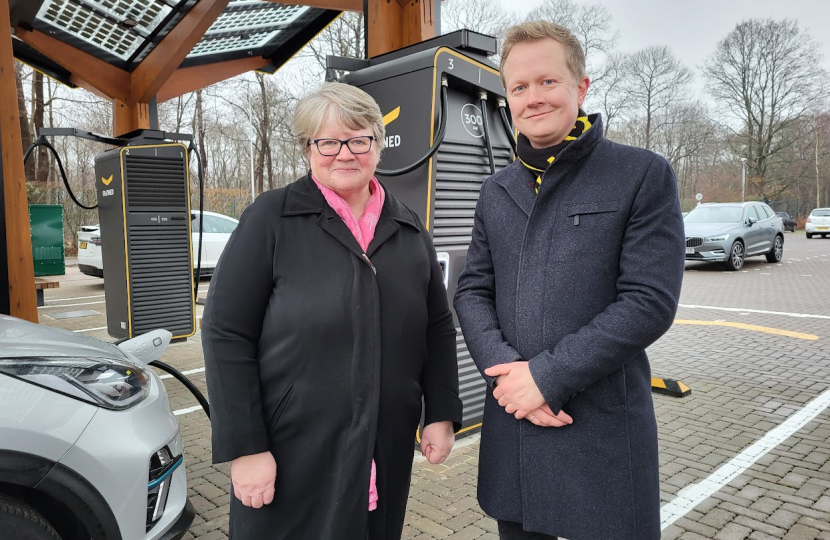 Therese and Tom Hurst open new EV charging point