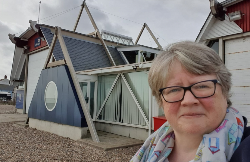 Therese outside RNLI Aldeburgh