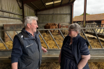 Therese Coffey with Farmer and his Cows