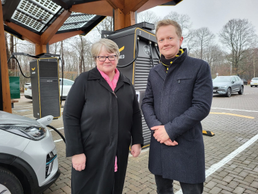 Therese and Tom Hurst open new EV charging point