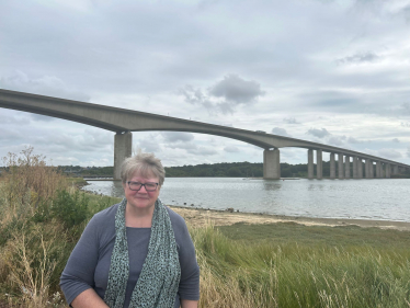 Therese at the Orwell Bridge